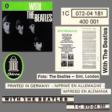 THE BEATLES DISCOGRAPHY FRANCE 1963 12 00 LES BEATLES - Q - WITH THE BEATLES - BLACK PARLOPHONE SACEM - 1C 072-04181 - pic 6