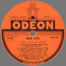 THE BEATLES DISCOGRAPHY FRANCE 1964 01 07 - LES BEATLES N° 1 - A-B  - DARK BLUE ODEON OSX 225  - pic 4