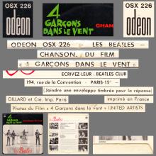 THE BEATLES DISCOGRAPHY FRANCE 1964 09 11 LES BEATLES 4 GARÇONS DANS LE VENT - A - B - ORANGE ODEON OSX 226  - pic 7
