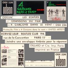 THE BEATLES DISCOGRAPHY FRANCE 1964 09 11 LES BEATLES 4 GARÇONS DANS LE VENT - A - B - ORANGE ODEON OSX 226  - pic 8