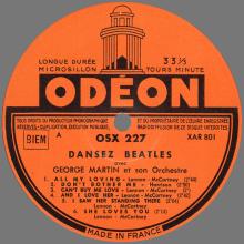THE BEATLES DISCOGRAPHY FRANCE 1964 11 24 - DANSEZ BEATLES AVEC GEORGE MARTIN ET SON ORCHESTRE - ODEON OSX 227 - pic 3