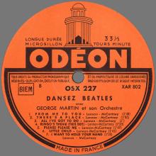 THE BEATLES DISCOGRAPHY FRANCE 1964 11 24 - DANSEZ BEATLES AVEC GEORGE MARTIN ET SON ORCHESTRE - ODEON OSX 227 - pic 1