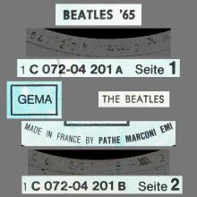 THE BEATLES DISCOGRAPHY FRANCE 1964 12 15 BEATLES' 65 - Q - BLUE ODEON GEMA - 1C 072-04201 - pic 5