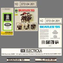THE BEATLES DISCOGRAPHY FRANCE 1964 12 15 BEATLES' 65 - Q - BLUE ODEON GEMA - 1C 072-04201 - pic 6