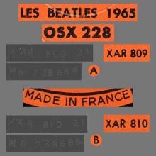 THE BEATLES DISCOGRAPHY FRANCE 1965 01 26 LES BEATLES 1965 - A - ORANGE ODEON OSX 228  - pic 11