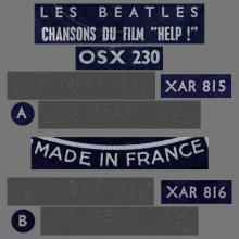 THE BEATLES DISCOGRAPHY FRANCE 1965 09 01 LES BEATLES CHANSONS DU FILM HELP  - A - B - BLUE ODEON OSX 230  - pic 7