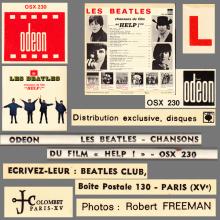 THE BEATLES DISCOGRAPHY FRANCE 1965 09 01 LES BEATLES CHANSONS DU FILM HELP  - A - B - BLUE ODEON OSX 230  - pic 5