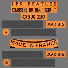 THE BEATLES DISCOGRAPHY FRANCE 1965 09 01 LES BEATLES CHANSONS DU FILM HELP  - C - ORANGE ODEON OSX 230  - pic 5