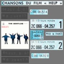 THE BEATLES DISCOGRAPHY FRANCE 1965 09 01 LES BEATLES CHANSONS DU FILM HELP - N - BLUE ODEON EMI SACEM - 2C 066-04257 - PM 251 - pic 5