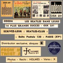THE BEATLES DISCOGRAPHY FRANCE 1965 09 01 LES BEATLES DANS LEURS 14 PLUS GRANDS SUCCÈS  - A - B  - BLUE ODEON OSX 231 - pic 5