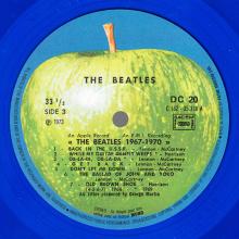 THE BEATLES DISCOGRAPHY FRANCE 1979 00 00 BEATLES ⁄ 1967-1970 - 2xY DC 19⁄20  - Blue vinyl - pic 9