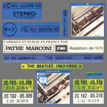 THE BEATLES DISCOGRAPHY FRANCE 1979 00 00 BEATLES ⁄ 1967-1970 - Bx2 2C 162-05309⁄10 - Blue vinyl - pic 13