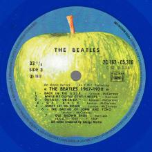 THE BEATLES DISCOGRAPHY FRANCE 1979 00 00 BEATLES ⁄ 1967-1970 - Bx2 2C 162-05309⁄10 - Blue vinyl - pic 9