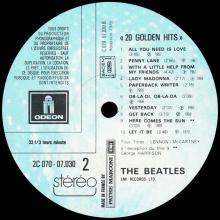 THE BEATLES DISCOGRAPHY FRANCE 1979 05 00 THE BEATLES 20 GOLDEN HITS - 2C070-07030 - pic 4