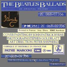 THE BEATLES DISCOGRAPHY FRANCE 1980 10 13 THE BEATLES BALLADS - 2C 068-07356 - (UK PCS 7214) - pic 5