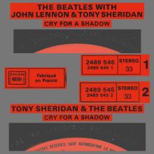 THE BEATLES DISCOGRAPHY FRANCE 1981 THE BEATLES AND TONY SHERIDAN CRY FOR A SHADOW  - POLYDOR 2489 545 - pic 6