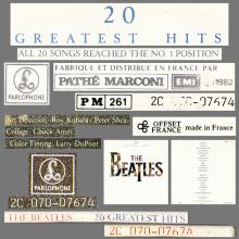 THE BEATLES DISCOGRAPHY FRANCE 1982 18 10 - 20 GREATEST HITS THE BEATLES - 2C 070-07675 - pic 7