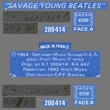 THE BEATLES DISCOGRAPHY FRANCE 1982 SAVAGE YOUNG BEATLES - ATOLL BARCLAY - BA-242 200.414  - pic 5