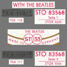THE BEATLES DISCOGRAPHY GERMANY 1963 12 00  WITH THE BEATLES - B - RED WHITE GOLD ODEON - STO 83568 - pic 5