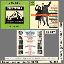 THE BEATLES DISCOGRAPHY GERMANY 1964 04 00 KOMM , GIB MIR DEINE HAND - ELECTROLA - E 83 659 - WCLP 892 - pic 6