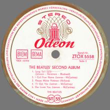 THE BEATLES DISCOGRAPHY GERMANY 1964 07 00 BEATLES' SECOND ALBUM - A - RED WHITE GOLD ODEON - ZTOX 5558 - pic 1