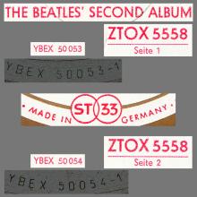 THE BEATLES DISCOGRAPHY GERMANY 1964 07 00 BEATLES' SECOND ALBUM - A - RED WHITE GOLD ODEON - ZTOX 5558 - pic 5