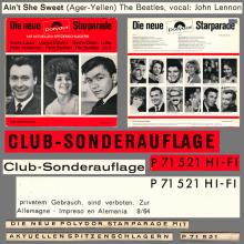 THE BEATLES DISCOGRAPHY GERMANY 1964 08 00  DIE NEUE POLYDOR STARPARADE - CLUB-SONDERAUFLAGE - P 71 521 HI - FI - pic 6