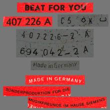 THE BEATLES DISCOGRAPHY GERMANY 1965 03 00 BEAT FOR YOU - A - SONDERPRODUKTION - 407 226 - pic 5