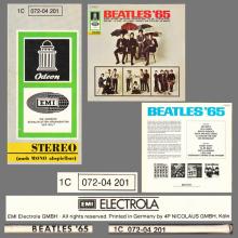 THE BEATLES DISCOGRAPHY GERMANY 1965 06 00 BEATLES' 65 - D - 1977 - BLUE ODEON - 1C 072-04 201 - pic 6