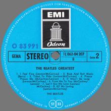 THE BEATLES DISCOGRAPHY GERMANY 1965 07 00 THE BEATLES' GREATEST - F - BLUE LABEL - 1C 062-04207 - MFP - pic 1
