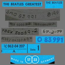 THE BEATLES DISCOGRAPHY GERMANY 1965 07 00 THE BEATLES' GREATEST - F - BLUE LABEL - 1C 062-04207 - MFP - pic 5