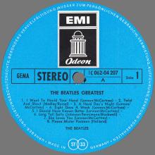 THE BEATLES DISCOGRAPHY GERMANY 1965 07 00 THE BEATLES' GREATEST - E - BLUE LABEL - 1C 062-04207 - pic 3