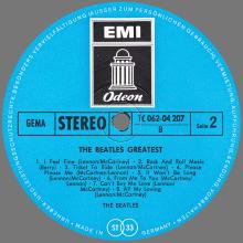 THE BEATLES DISCOGRAPHY GERMANY 1965 07 00 THE BEATLES' GREATEST - E - BLUE LABEL - 1C 062-04207 - pic 4