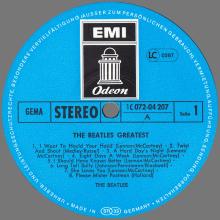 THE BEATLES DISCOGRAPHY GERMANY 1965 07 00 THE BEATLES' GREATEST - H - BLUE LABEL - 1C 072-04207 - pic 3