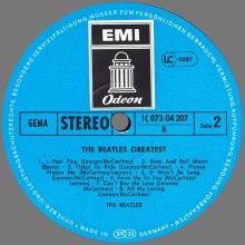 THE BEATLES DISCOGRAPHY GERMANY 1965 07 00 THE BEATLES' GREATEST - H - BLUE LABEL - 1C 072-04207 - pic 4