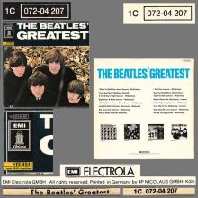 THE BEATLES DISCOGRAPHY GERMANY 1965 07 00 THE BEATLES' GREATEST - H - BLUE LABEL - 1C 072-04207 - pic 6