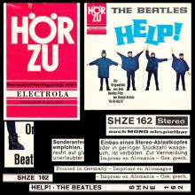 THE BEATLES DISCOGRAPHY GERMANY 1965 08 00 HELP ! - E - HÖR ZU RED LABEL - SHZE 162 - pic 6