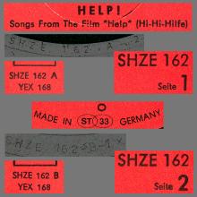 THE BEATLES DISCOGRAPHY GERMANY 1965 08 00 HELP ! - H - HÖR ZU NEW STYLE RED LABEL - SHZE 162 - pic 5