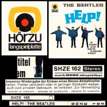 THE BEATLES DISCOGRAPHY GERMANY 1965 08 00 HELP ! - H - HÖR ZU NEW STYLE RED LABEL - SHZE 162 - pic 6