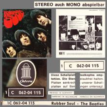 THE BEATLES DISCOGRAPHY GERMANY 1965 12 00 RUBBER SOUL - D - 2 - BLUE LABEL - 1C 062-04115 - pic 6