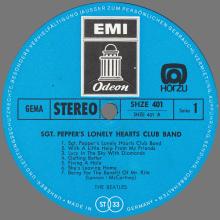 THE BEATLES DISCOGRAPHY GERMANY 1967 06 01 SGT PEPPER'S LONELY HEARTS CLUB BAND - C - 5 - BLUE ODEON SHZE 401 - pic 3