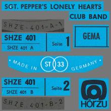THE BEATLES DISCOGRAPHY GERMANY 1967 06 01 SGT PEPPER'S LONELY HEARTS CLUB BAND - C - 5 - BLUE ODEON SHZE 401 - pic 4