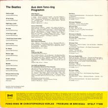 THE BEATLES DISCOGRAPHY GERMANY 1968 07 00 THE BEATLES GREAT HITS - A - FONO-RING IM CHRISTOPHORUS-VERLAG - SFGLP 77939  - pic 2