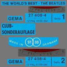 THE BEATLES DISCOGRAPHY GERMANY 1972 00 00 THE BEATLES THE WORLD' S BEST - A - BLUE ODEON - CLUB-SONDERAUFLAGE - 27 408-4 - pic 5