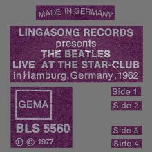 THE BEATLES DISCOGRAPHY GERMANY 1977 04 08 THE BEATLES LIVE AT THE STAR-CLUB IN HAMBURG - BELLAPHON - BLS 5560  - pic 7