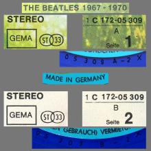 THE BEATLES DISCOGRAPHY GERMANY 1978 04 00 BEATLES ⁄ 1967-1970 - 1C 172-05309 ⁄ 10 - BLUE VINYL AND BLUE STICKER - pic 11