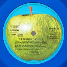 THE BEATLES DISCOGRAPHY GERMANY 1981 00 00 BEATLES ⁄ 1967-1970 - 1C 172-05309 ⁄ 10 - BLUE VINYL DMM DIRECT METAL MASTERING - pic 9
