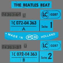 THE BEATLES DISCOGRAPHY HOLLAND 1964 06 00 - THE BEATLES BEAT - D - 1977 - BLUE ODEON - 1C 072-04.363 - pic 1