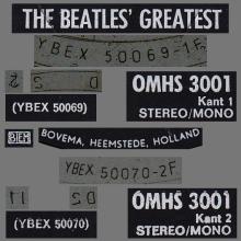 THE BEATLES DISCOGRAPHY HOLLAND 1967 01 06 - 1967 - BEATLES GREATEST - BLACK ODEON - OMHS 3001 - pic 5