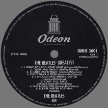 THE BEATLES DISCOGRAPHY HOLLAND 1967 01 06 - 1973 - BEATLES' GREATEST - BLACK ODEON - OMHS 3001 - pic 3
